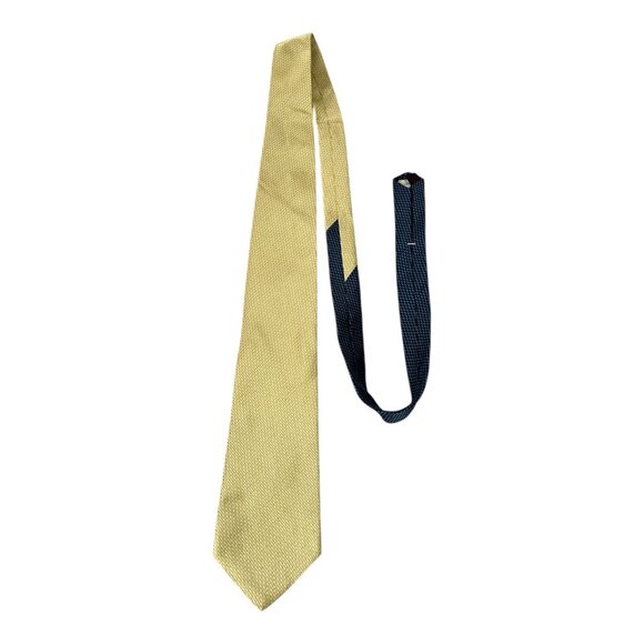 Tommy Hilfiger 100% Silk Tie Yellow Geometric Pattern Made in USA - Picture 1 of 5